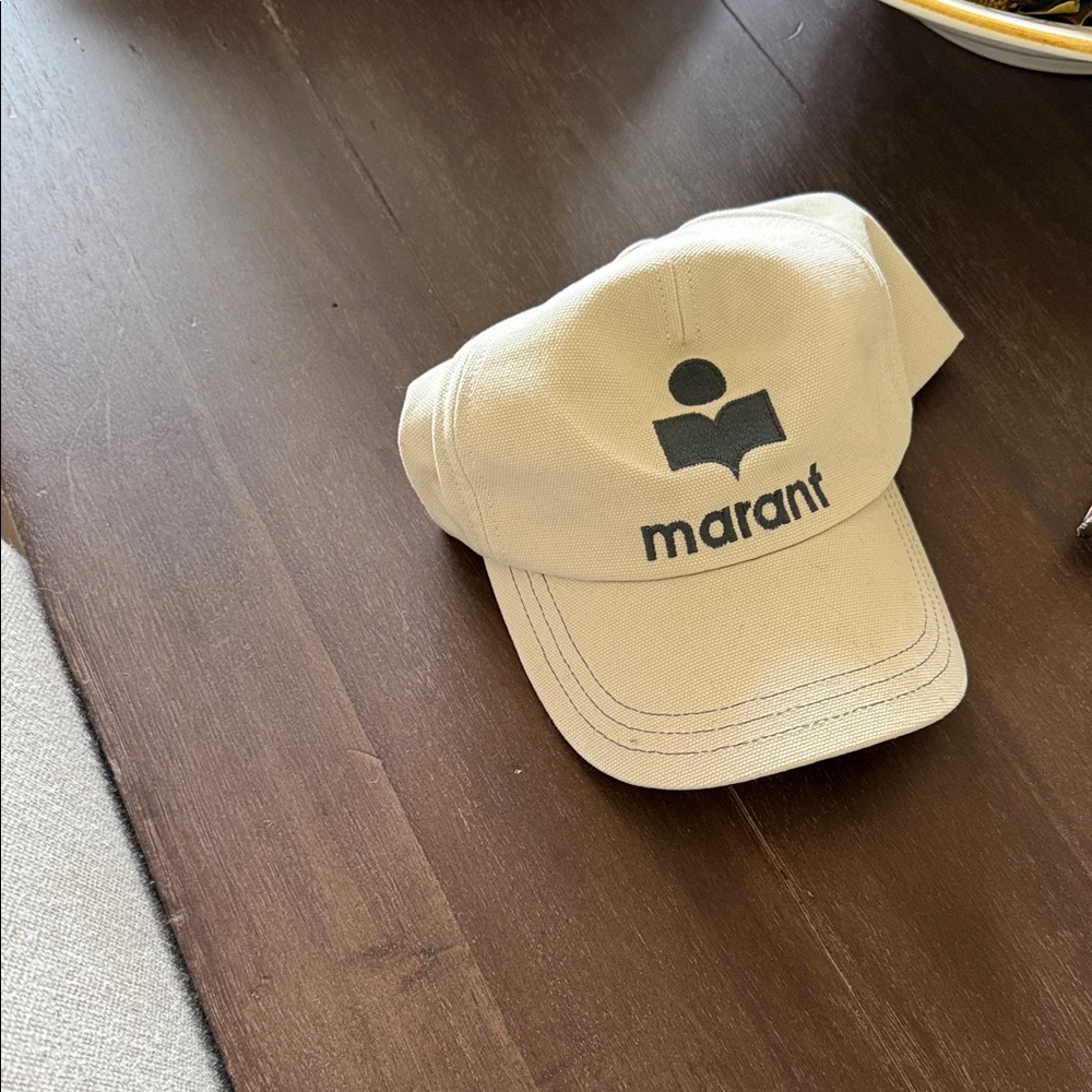 Isabel Marant Cream Logo Baseball Cap